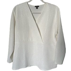 Ann Taylor Factory White Textured Blouse NWOT